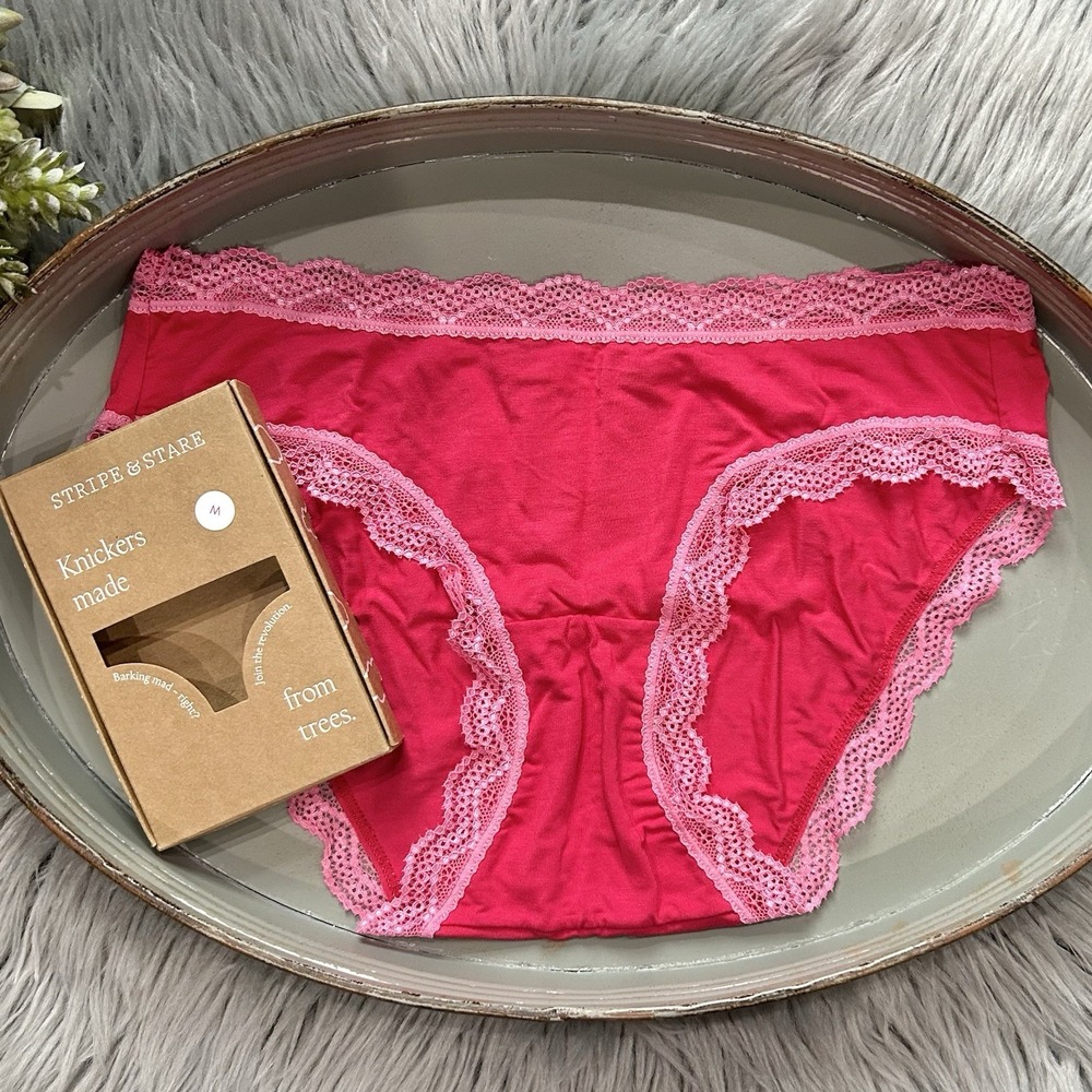 Free People‎ Stripe & Stare Modal Blend Red Knickers Panty Size Small NIB ($28)